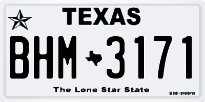 TX license plate BHM3171