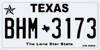 TX license plate BHM3173