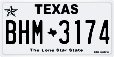 TX license plate BHM3174