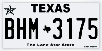 TX license plate BHM3175
