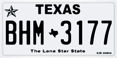TX license plate BHM3177
