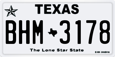 TX license plate BHM3178