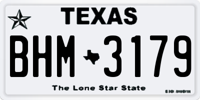 TX license plate BHM3179