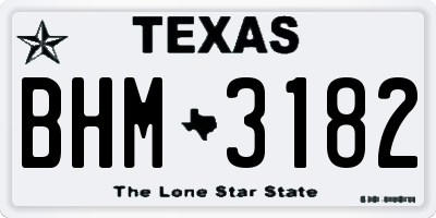 TX license plate BHM3182