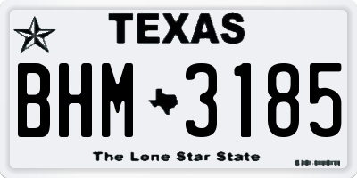 TX license plate BHM3185