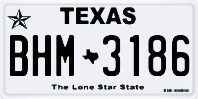 TX license plate BHM3186