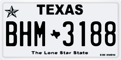 TX license plate BHM3188