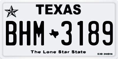 TX license plate BHM3189
