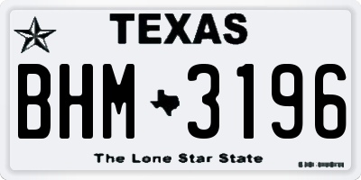 TX license plate BHM3196