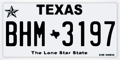 TX license plate BHM3197