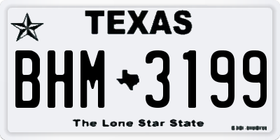 TX license plate BHM3199