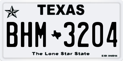 TX license plate BHM3204