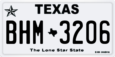 TX license plate BHM3206