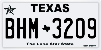 TX license plate BHM3209