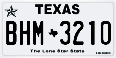 TX license plate BHM3210
