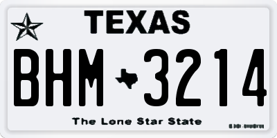 TX license plate BHM3214