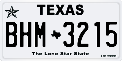 TX license plate BHM3215