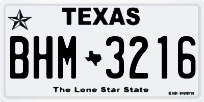 TX license plate BHM3216