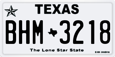 TX license plate BHM3218