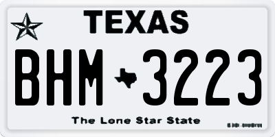 TX license plate BHM3223