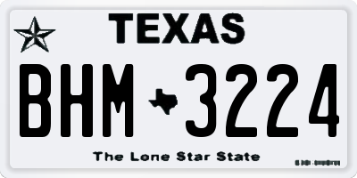 TX license plate BHM3224