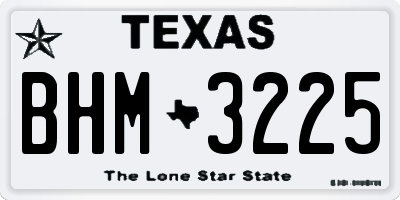 TX license plate BHM3225