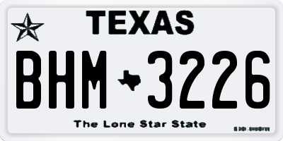 TX license plate BHM3226