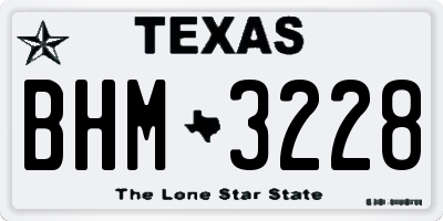 TX license plate BHM3228