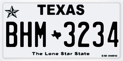 TX license plate BHM3234