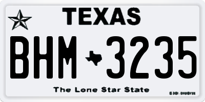 TX license plate BHM3235