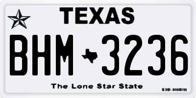 TX license plate BHM3236