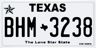 TX license plate BHM3238