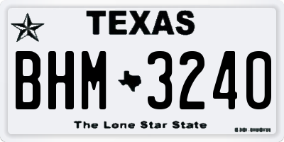 TX license plate BHM3240