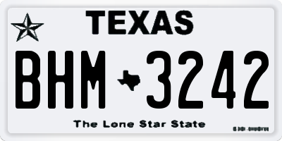 TX license plate BHM3242