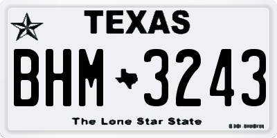 TX license plate BHM3243