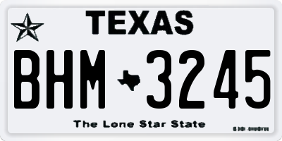 TX license plate BHM3245