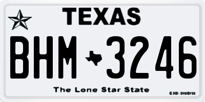 TX license plate BHM3246