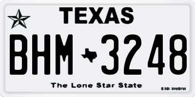 TX license plate BHM3248