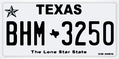 TX license plate BHM3250
