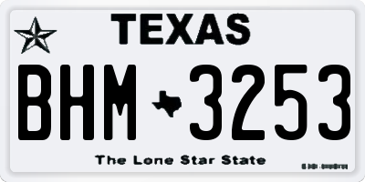 TX license plate BHM3253
