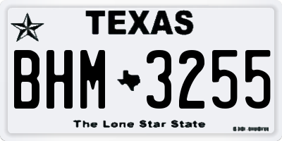 TX license plate BHM3255