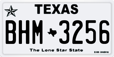 TX license plate BHM3256