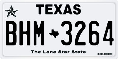 TX license plate BHM3264