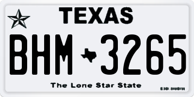 TX license plate BHM3265