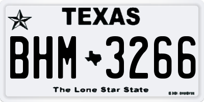 TX license plate BHM3266
