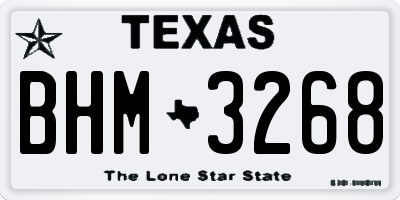 TX license plate BHM3268