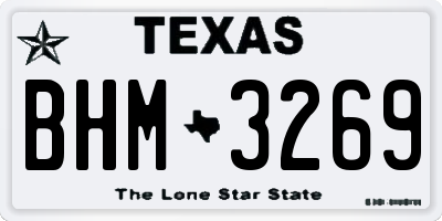 TX license plate BHM3269