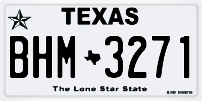TX license plate BHM3271
