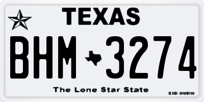 TX license plate BHM3274