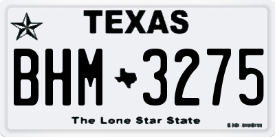 TX license plate BHM3275